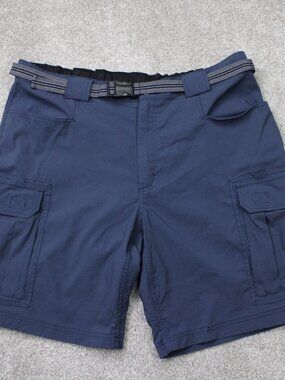 Duluth Trading Shorts Mens XL Blue DuluthFlex 9" Dry on the Fly Cargo Belted